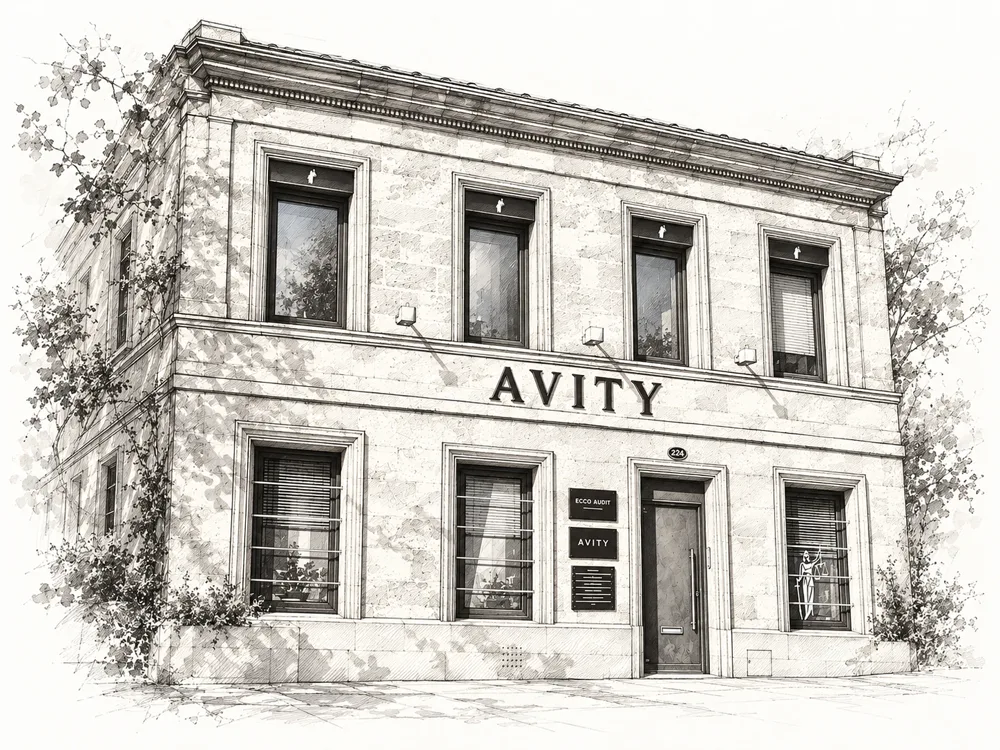 Façade du cabinet AVITY, avenue Thiers à Bordeaux, dessin architectural
